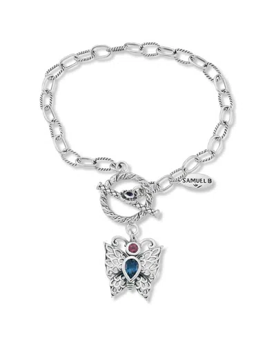 Samuel B. Silver Gemstone Butterfly Bracelet In Metallic