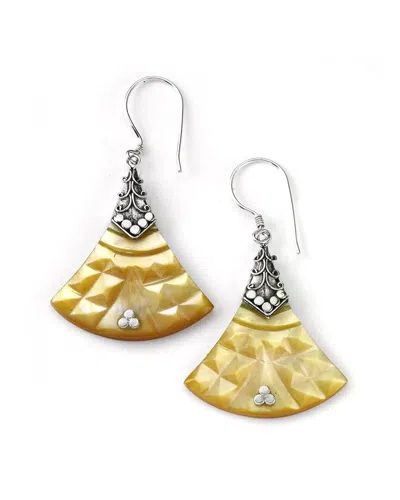 Samuel B. Silver Pearl Fan Earrings In Gold