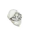 Samuel B. Silver Pearl Filigree Heart Ring