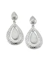 Samuel B. Silver Pearl Hammered Drop Earrings