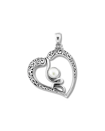 Samuel B. Silver Pearl Heart Pendant