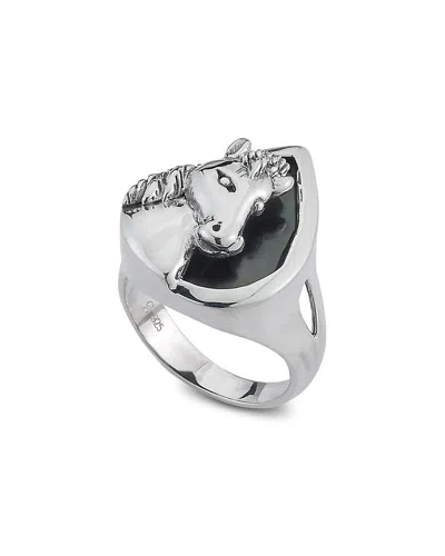 Samuel B. Silver Pearl Horse Ring In Metallic