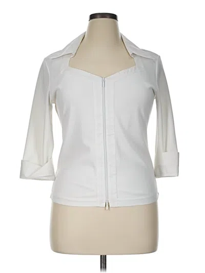 Pre-owned Samuel Dong 3/4 Sleeve Blouse In Ivory