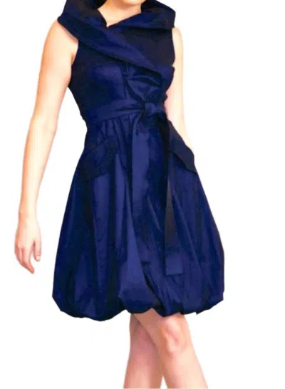 Samuel Dong Classic Bubble Dress In Midnight Blue