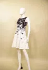 Samuel Dong Dot Print Dress In White With Black In Multi