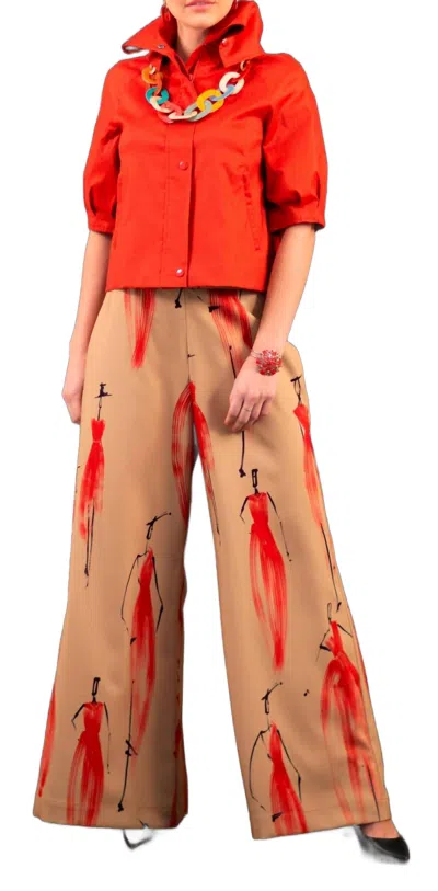 Samuel Dong Fashion Print Palazzo Pants In Multicolor