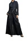 Samuel Dong Fitted Stretch Jacket In Demim Blue In Black