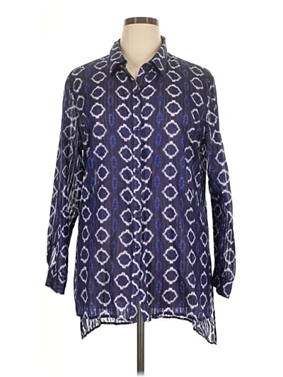Pre-owned Samuel Dong Long Sleeve Blouse In Blue