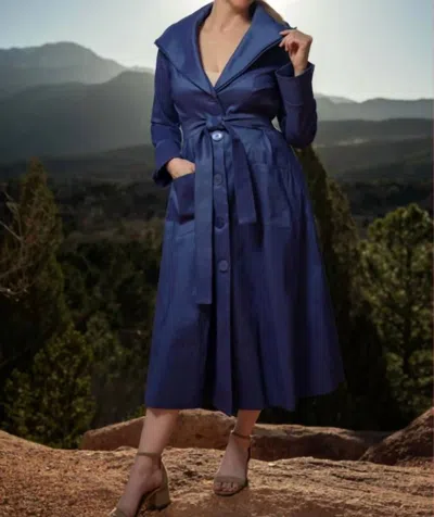 Samuel Dong Periwinkle Coat Dress In Blue