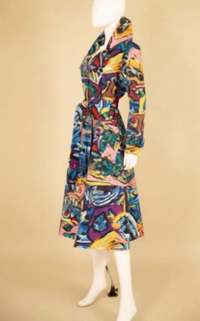 Samuel Dong Printed Coat In Multi