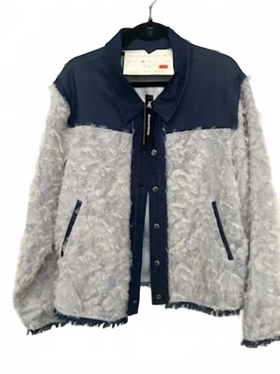 Samuel Dong Women's Eyelash Jean Jacket In Ivy Blue