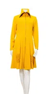 Samuel Dong Women's Knit Crepe Zip Dress In Yellow In Yellow
