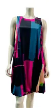 Samuel Dong Women's Print Bubble Pockets Dress In Black Multi In Multi