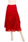 Samuel Dong Women's Tulle Hem Skirt In Red In Red