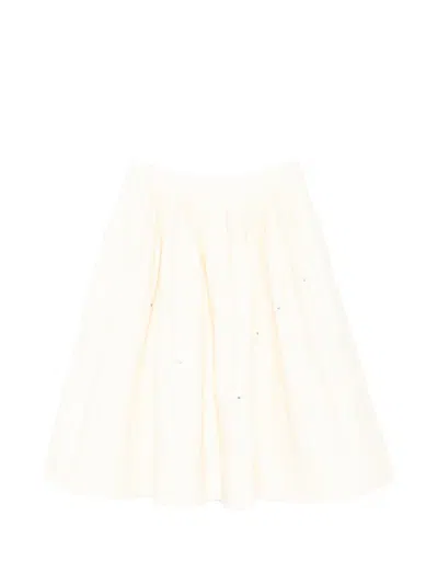 Samuel Gui Yang A-line Denim Skirt In Neutral