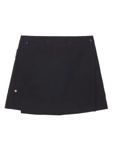Samuel Gui Yang Button-fastening Pocket Skirt In Brown