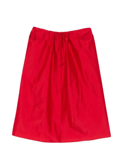 Samuel Gui Yang Drawstring A-line Skirt In Red