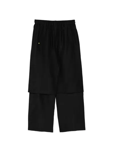 Samuel Gui Yang Drawstring Tapered Trousers In Black