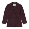 Samuel Gui Yang Eva Brown/burgundy Blazer In Brown