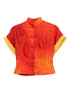 Samuel Gui Yang Graphic-print Top In Red
