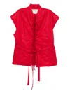 Samuel Gui Yang Lace-up Vest In Red