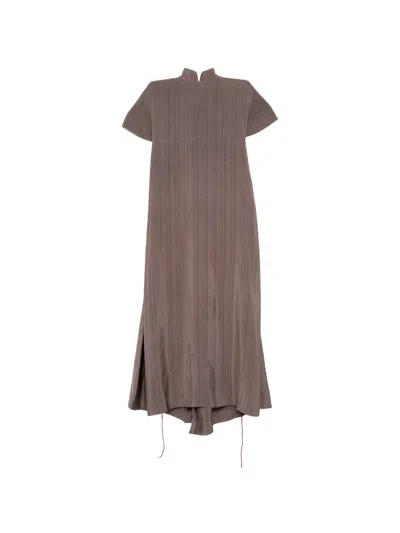 Samuel Gui Yang Plaid Dress In Brown