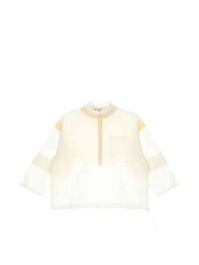 Samuel Gui Yang Panelled Boxy Blouse In White