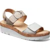 Samuel Hubbard Portola Quarter Strap Wedge Sandal In Two Tone White Leather