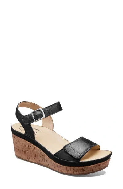 Samuel Hubbard Portola Two-strap Wedge Sandal In Black
