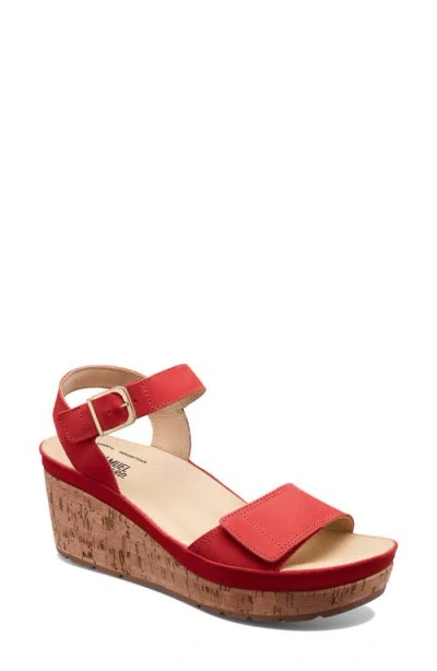 Samuel Hubbard Portola Two-strap Wedge Sandal In Red