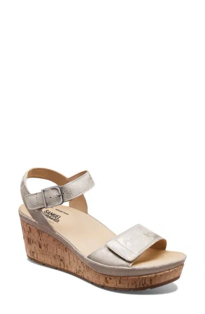 Samuel Hubbard Portola Two-strap Wedge Sandal In Silver