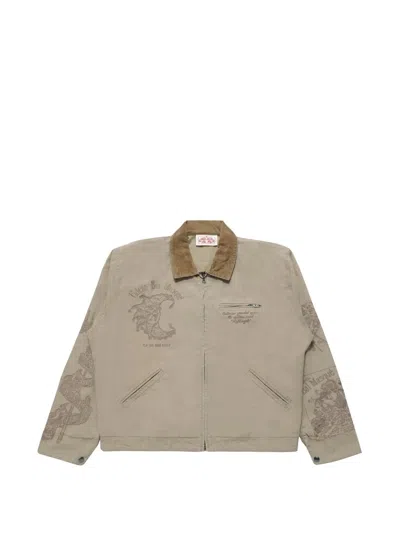 Samuel Zelig Ballroom Corduroy-collar Jacket In Neutrals