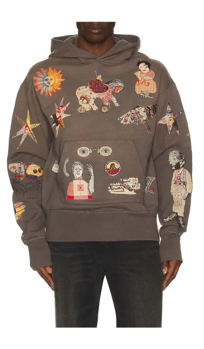 Samuel Zelig Collage Hoodie In Brown