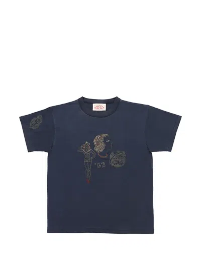 Samuel Zelig Duffle Embroidered T-shirt In Blue