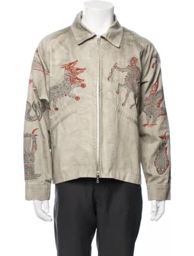 Pre-owned Samuel Zelig Graphic Print Jacket In Neutrals