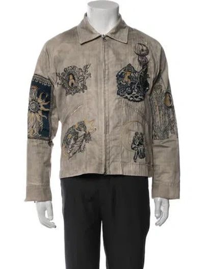 Pre-owned Samuel Zelig Graphic Print Jacket In Neutrals