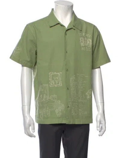 Pre-owned Samuel Zelig Graphic Print Short Sleeve Shirt In Green