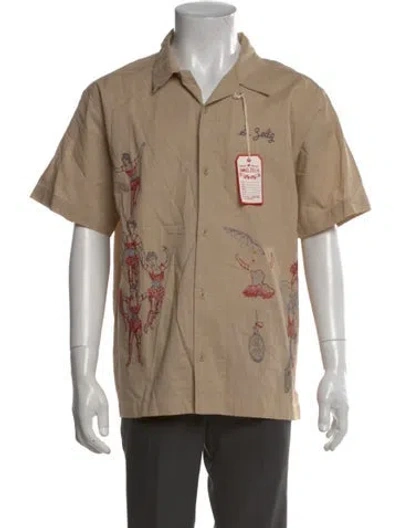 Pre-owned Samuel Zelig Graphic Print Short Sleeve Shirt In Neutral