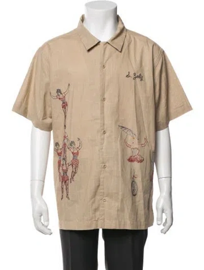 Pre-owned Samuel Zelig Graphic Print Short Sleeve Shirt In Neutrals