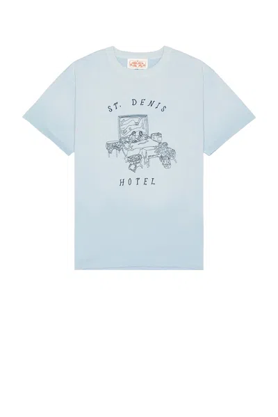Samuel Zelig Hotel Tee In Light Blue