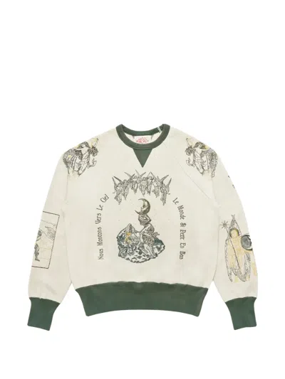 Samuel Zelig La Luna Crewneck Sweaters In White