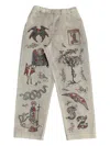Samuel Zelig Medieval Print Trousers In Brown