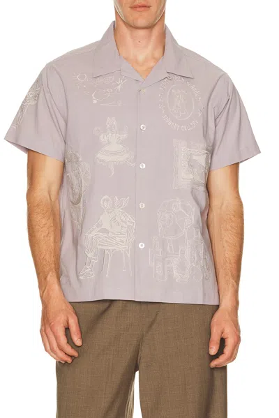 Samuel Zelig Northfield Camp Shirt In Purple