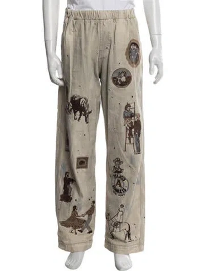 Pre-owned Samuel Zelig Printed Sweatpants In Neutral