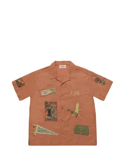 Samuel Zelig Trail Camp Embroidered Shirt In Brown