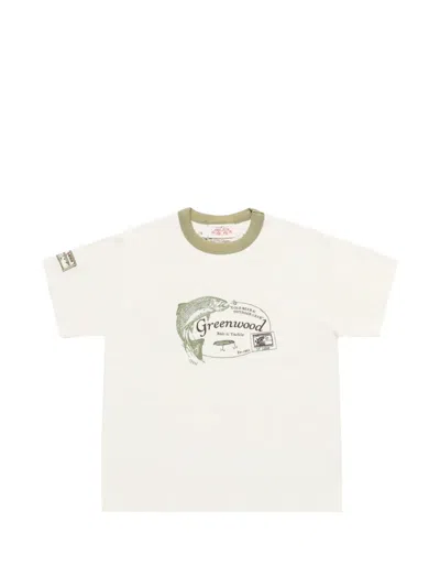 Samuel Zelig Trail Tee Green Ringer T-shirt In White