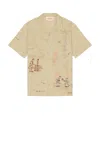 Samuel Zelig Yearbook Camp Shirt In Khaki