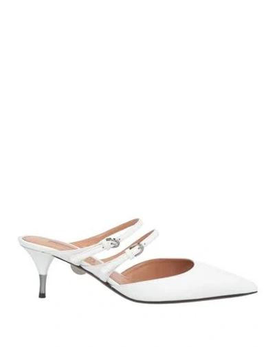 Samuele Failli Woman Mules & Clogs White Size 7 Leather
