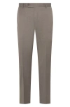 Samuelsohn Flat Front Straight Leg Wool Dress Pants In Grey