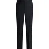 Samuelsohn Flat Front Straight Leg Wool Dress Pants In Navy